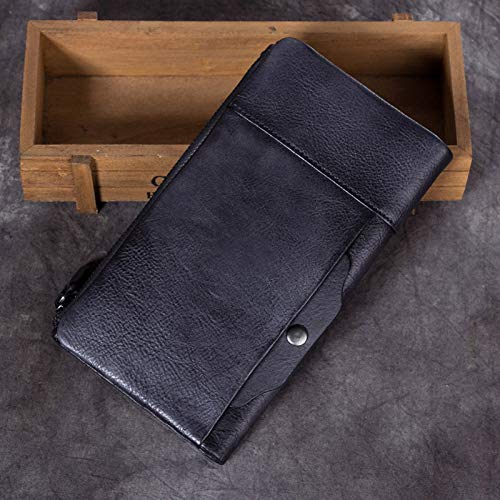 Preisvergleich Produktbild WZV Brieftasche Damen handgemachte Brieftasche Frauen Retro Brieftasche Frauen Brieftasche Frauen Langen Reißverschluss,Gray