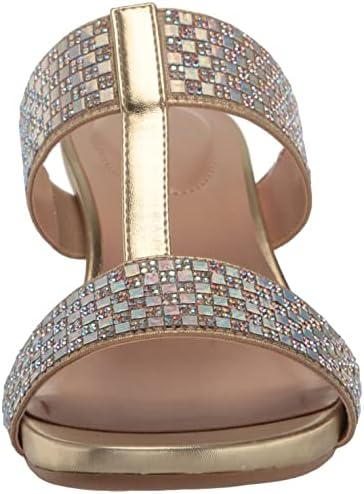 Bandolino Women's IHAVETO2 Wedge Sandal, Gold 710, 7 | Image 1