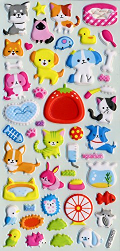 Puffy Dimensional Stickers - Domestic Pet