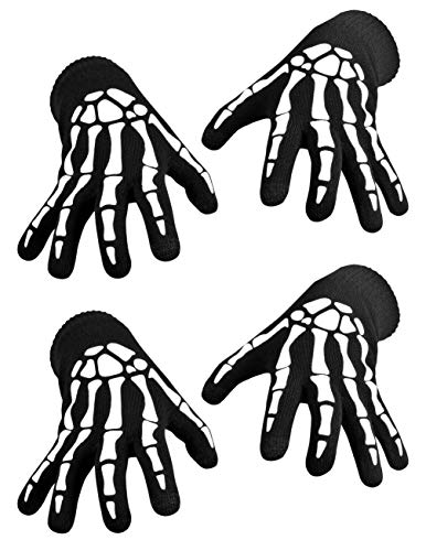 CROSSFINGERS Skeleton Gloves Glow in the Dark Touchscreen Warm 2 Pairs - image 1