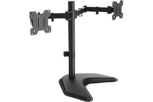 Dual Monitor Stand for 2 Screens: Freestanding Ergonomic Monitor Mount