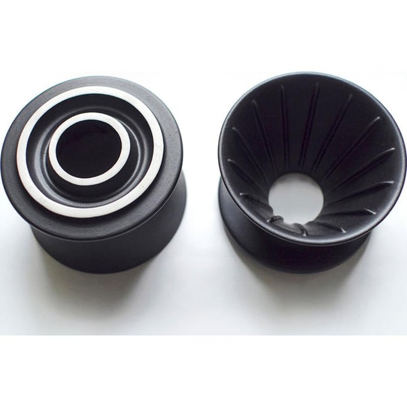 HMM Patio Coffee Dripper - Ceramic Pour Over Coffee Maker, Brews 1-2 Cups, Minimalist Aesthetic Design, Essential for Drip Coffee Lovers, SGS Certified - Black