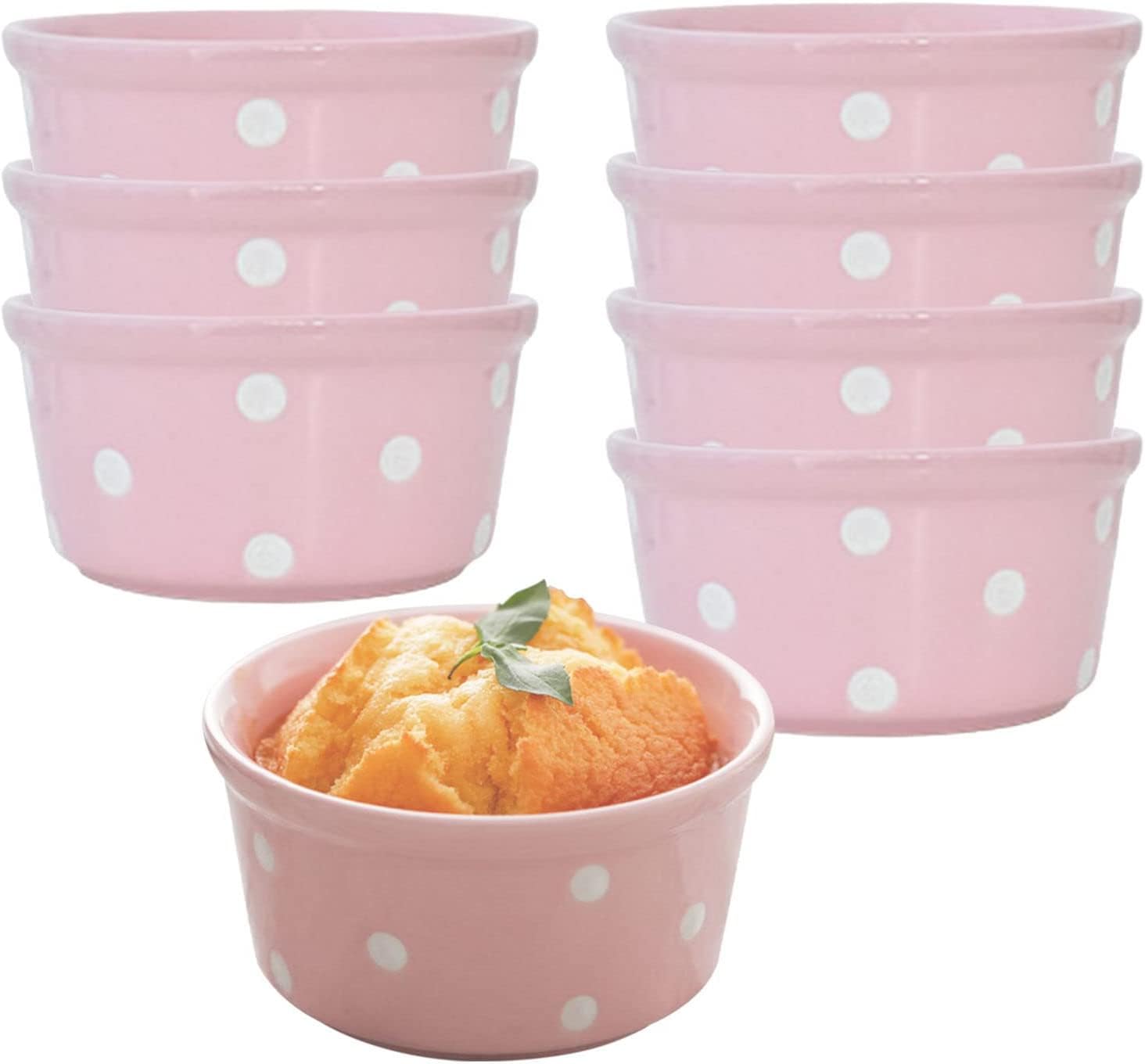 Bol à soupe, bol à riz, bol à déjeuner, ensemble de ramequins, 230 ml, ramequins à crème brûlée, plats à soufflé allant au four, ramequins à soufflé, ramequins for friteuse à air-rouge-lot de 8 ( Colo