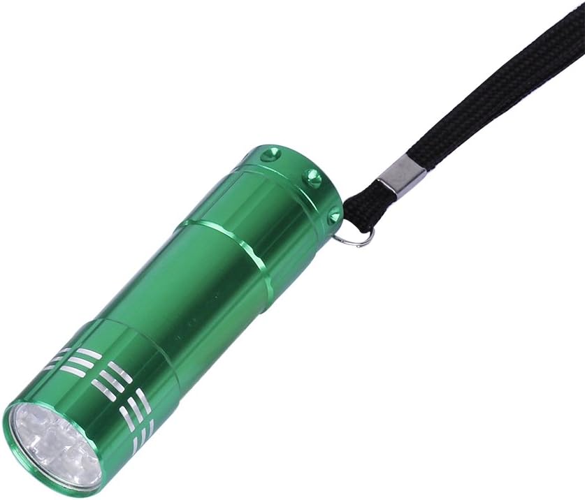 Aluminum Barrel Tri-bulb LED Flashlight with Black Strap (Green)