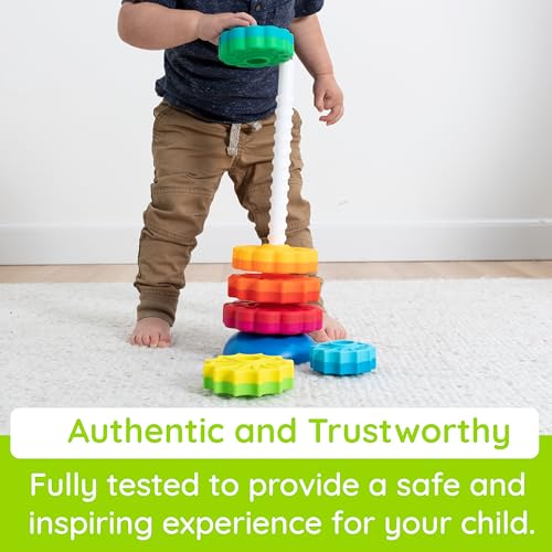 Image of Fat Brain Toys SpinAgain, Baby Stacking & Spinning Toys for Toddlers Ages 1+