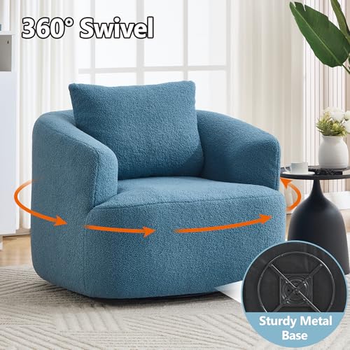 Sillón giratorio peluche azul miniatura 3