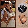 CASSIECA Bridal Jewelry Set for Wedding Simple Necklace Teardrop Dangle Earrings Bracelets Crystal Prom Bridal Bridesmaid Tennis Jewelry Set #3