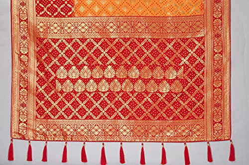 Image of Monjolika Fashion Women's Pure Kanjivaram Style Banarasi Soft Silk Saree With Blouse For Wedding