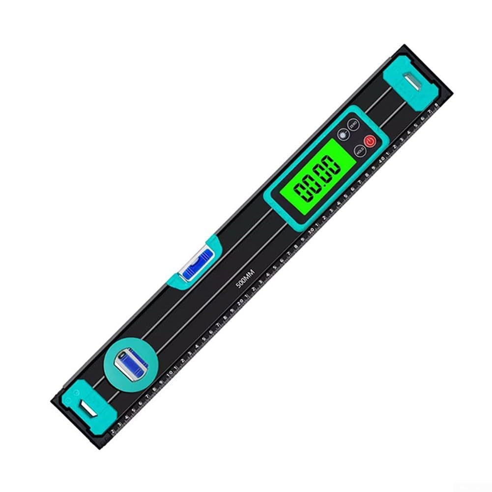 Nivel digital, regla de nivel de pantalla LCD digital, resistente al polvo y al agua, con alertas de sonido, para obras de construcción, renovaciones interiores, montaje de muebles (500 mm)