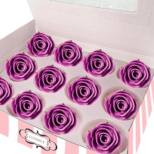 Confect Edible Rose Cake Toppers For Cupcakes & Doughnut Edible