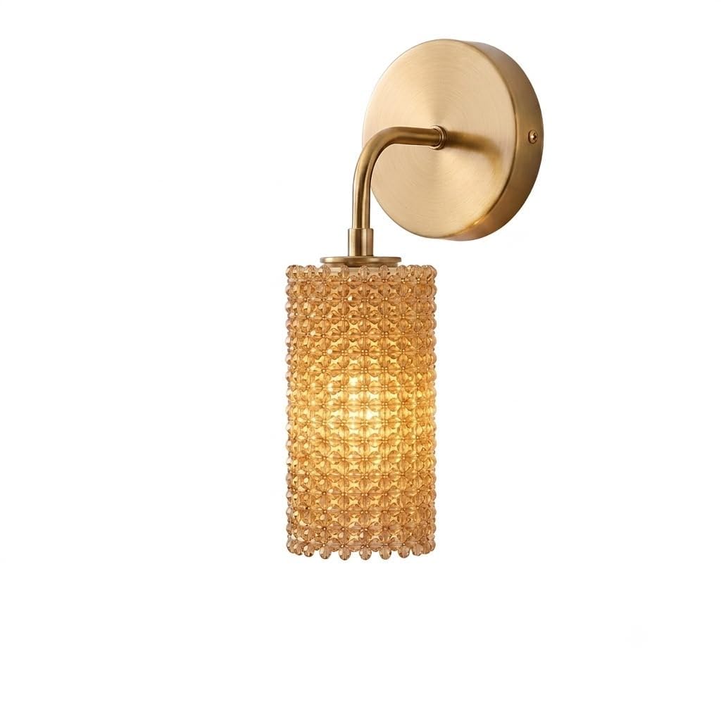 Antique Modern Single Golden Brass Wall Light with Golden Crystal Acrylic Glass Shade Hanging Sconce Lamps Design for Bedroom Living Room Bathroom Bedside Vanity Hall Home Decor Hotel Cafe-image-36