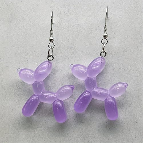 coadipress 3D Balloon Dog Earrings for Women Kawaii Funny Balloon Animal Dog Earrings Colorful Cartoon Resin Charm Poodle Dogs Dangle Earrings Patry Fashion Accessories Jewelry4