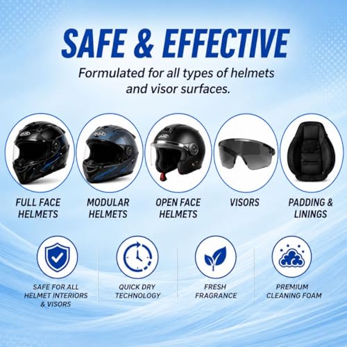 Image of CAR SAAZ Helmet Foam Cleaner Spray 150ml for Helmets | Deep Cleaning & Dirt Remover Formula For Helmet with Odor Control, Anti-Bacterial Protection & Long-Lasting Fresh Feel| Safe For Skin & Hair