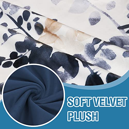 H.versailtex Pillow Covers Set Of 2 Velvet Soft Decorative Throw Pillow Covers Mix And Match Vintage Classical Floral Cushion Cases Wit Zipper For Bedroom/Sofa (18X18 Inch, Bluestone/Bluestone&Taupe) #TOP2