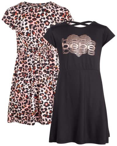 bebe Girls' Dress - 2 Pack Super Soft Casual Dress (7-16)