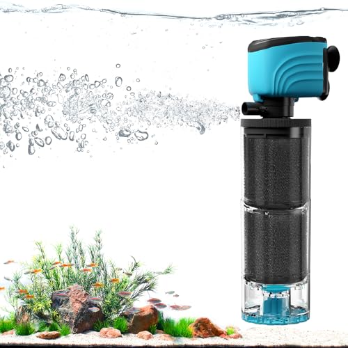 Aulofee Submersible Aquarium Filter, Upgraded 50–150 Gallon Fish Tank Filter with Fish Guard, 450GPH Internal Whisper Pump for Turtle Tank, Debris Tray, Check Valve, Fresh/Saltwater