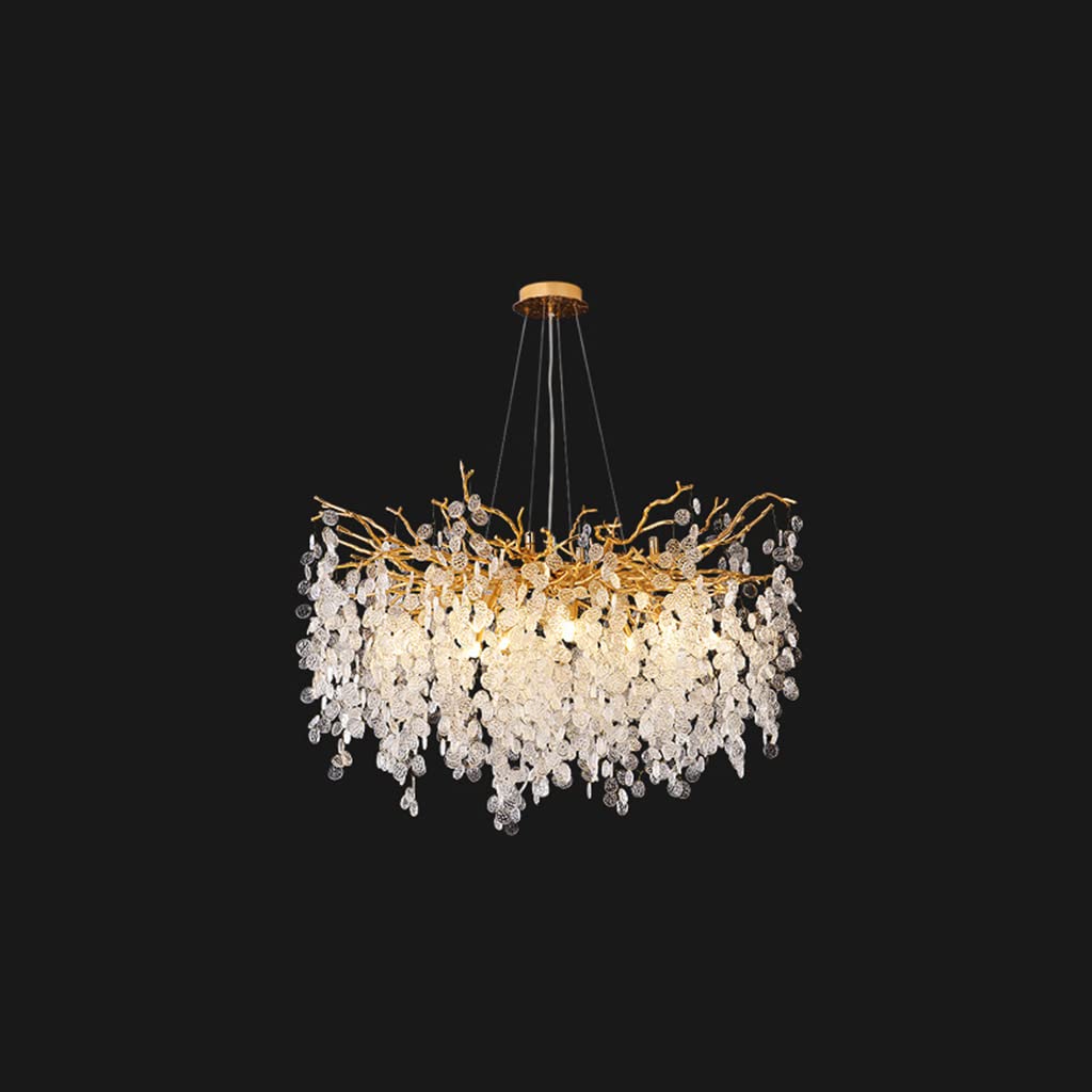 Luminaires encastrés ronds cristal salon moderne et chambre chic