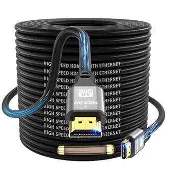 jojobnj 4K HDMI Cable 120 FT, 4K@60Hz, 18Gbps High Speed HDMI 2.0 Cord, Ultra HD,Ethernet Audio Return,Video 4K,1080p,3D,Arc, HDR Compatible with Xbox,PS5/PS4,HDTV,Laptop ect(Silver)