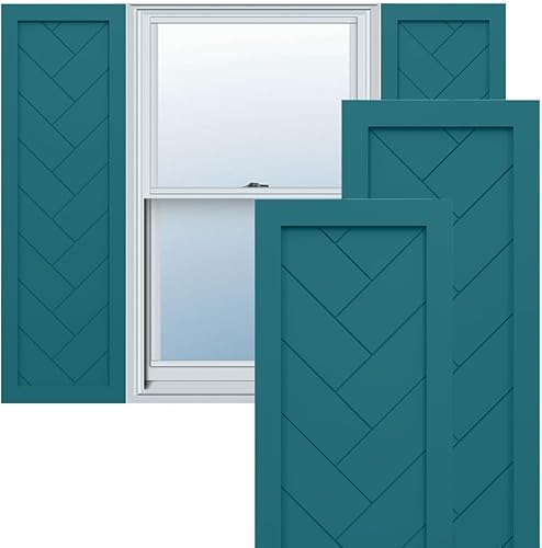 Ekena Millwork TFP001HB18X059AN - Persianas de montaje fijo de PVC de un solo panel de espiga de estilo moderno de ajuste verdadero, (por par de