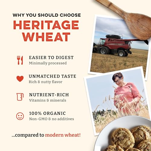 Image of Sunrise Flour Mill Heritage Organic White Flour | USDA Organic All Purpose Flour Unbleached - Non-GMO, Kosher, Grown Without Glyphosate, High Protein for Baking, Unbromated White Wheat (80 Ounce (Pack of 1))