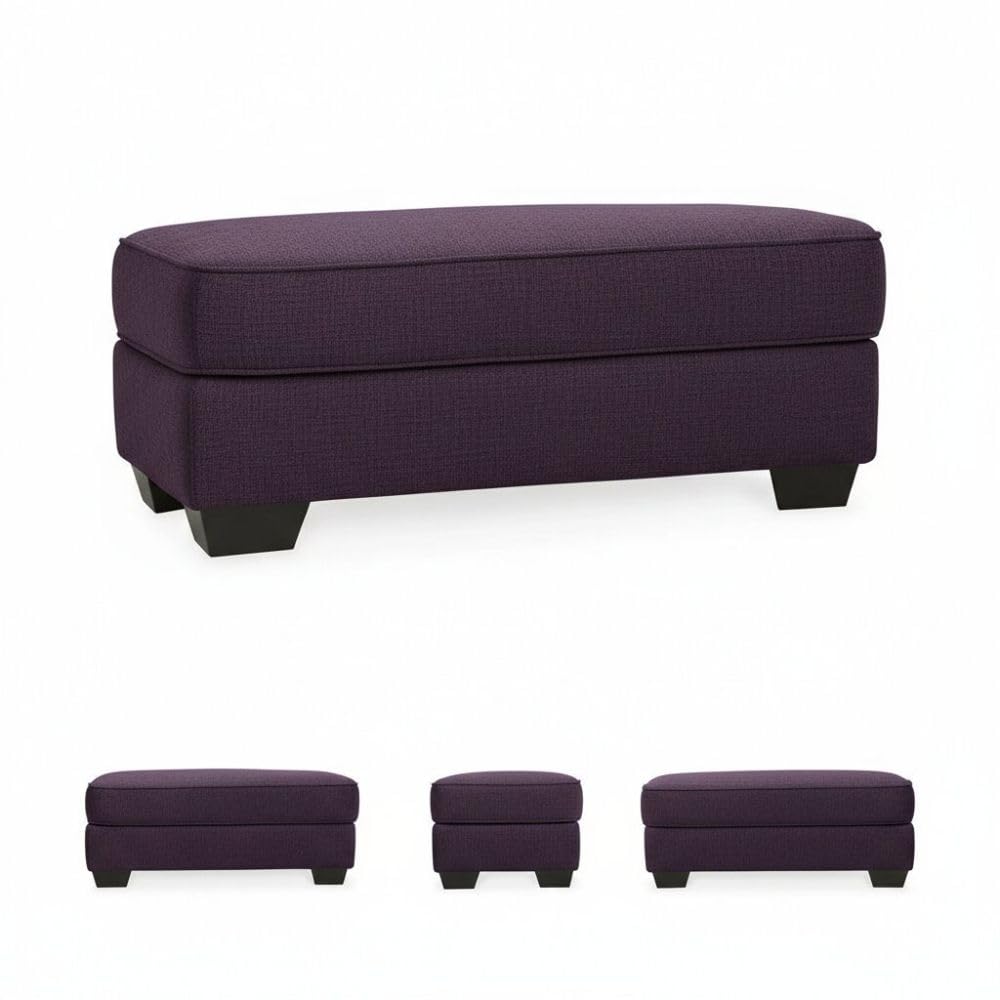 Heaven Bench Ottoman | Premium Velvet Upholstered Bench | Solid Saal Wood Frame | 40 Density High-Resilience Foam | End of Bed Bench, Footrest & Extra Seating. (Purple)-image-26