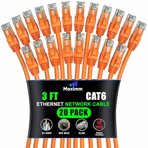 Câble Cat6 haute vitesse lot de 20 pour un câble réseau sans latence orange