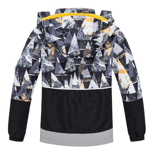 Kids Water Resistant Jacket Fleece Lined Windproof Coat Detachable Hood Outdoor Ski Hiking Outwear3