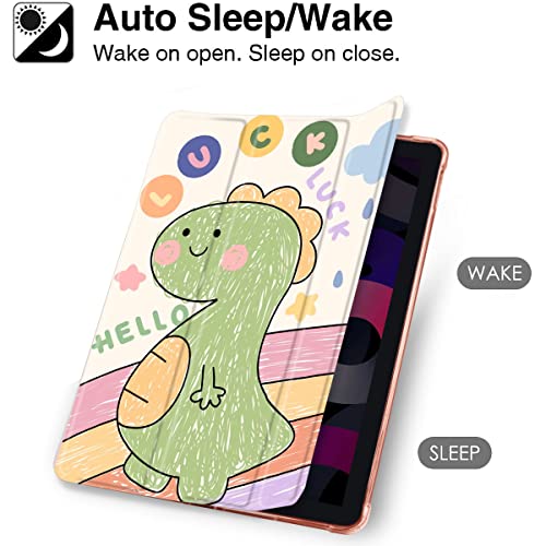 MAYCARI Cartoon Lucky Dinosaur iPad Pro 12.9 inch Case, Cute with Pencil Holder, Auto Sleep/Wake - Image 3