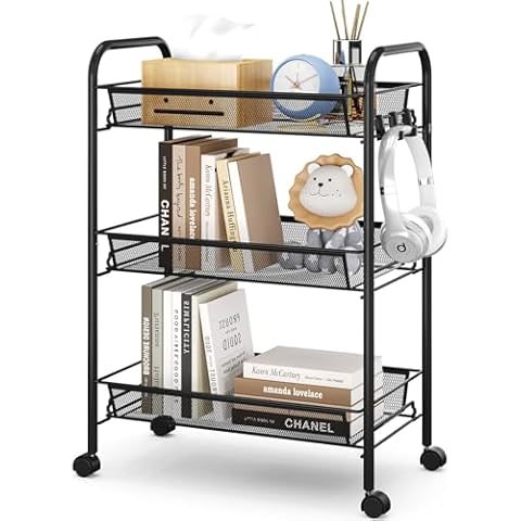TOOLF 3-Tier Metal Rolling Cart Cover