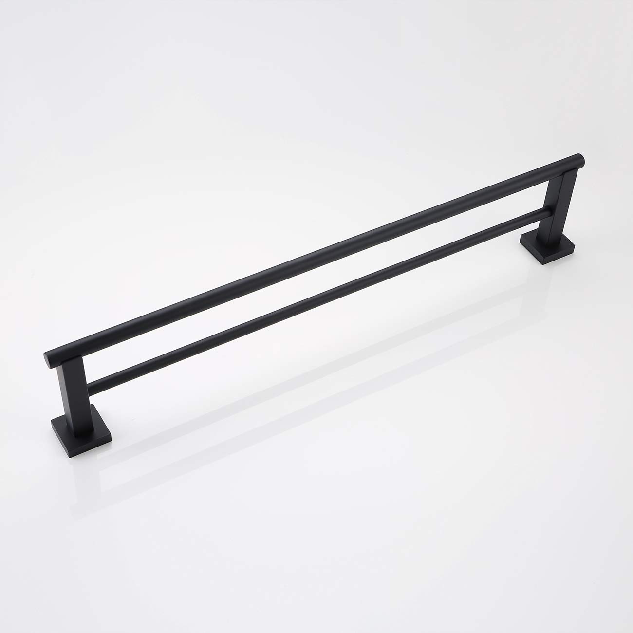 Miyili Matte Black Double Bath Towel Bar 24-Inch SUS 304 Stainless Steel Towel Holder Rack for Bathroom, A02B60B