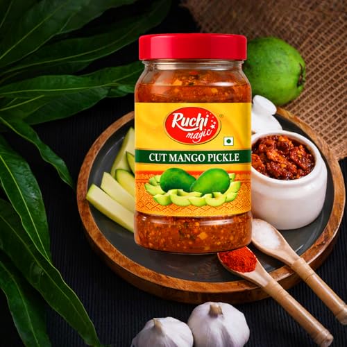 Image of Ruchi Magic Cut Mango Pickle - Authentic South Indian Style | 65% Mango Pieces | Tangy & Spicy Traditional Taste | Perfect Addition to Indian Meals - 1 kg