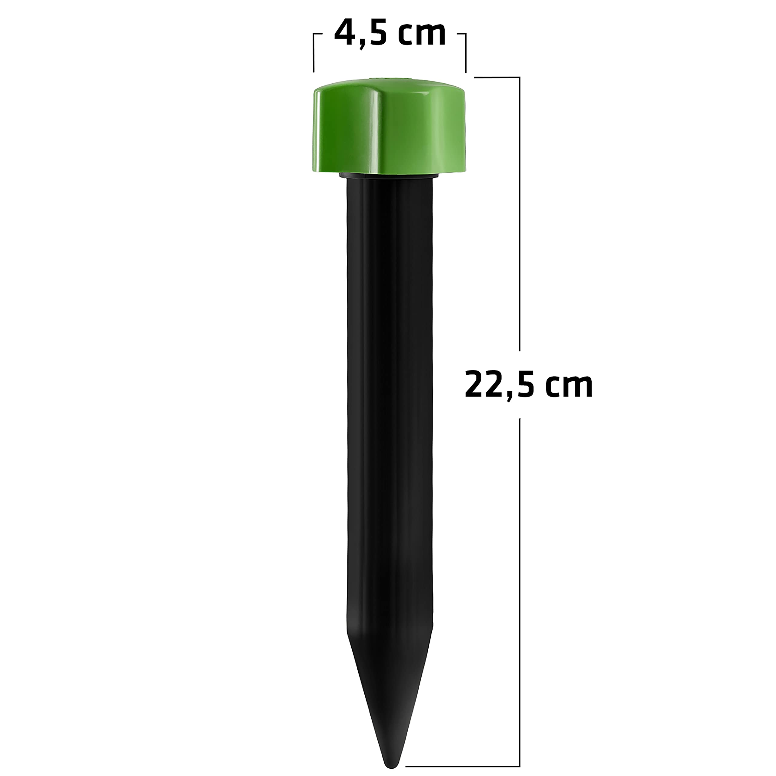 Gardigo® Dissuasore per Talpe - Set da 4 | Scaccia Talpe Mini a Batteria | 400 Hz | Dispositivo Anti Talpe per Giardino | Cambio Batteria Facile | Repellente per Arvicole