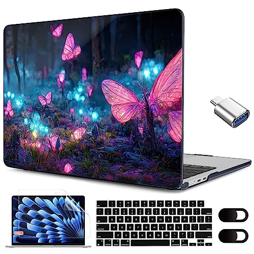 Image of MEEgoodo for M5 /M4 /M3 /M2 MacBook Air 15 inch Case 2026 2025 2024 2023, Case Fit Model (A3448 /A3241 /A3114 /A2941) for MacBook Air 15.3 inch, Fantasy Forest