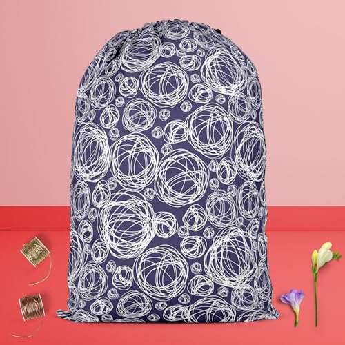 Image of ArtzFolio Doodle Circles D1 | Reusable Sack Bag | Bag for Gym, Storage, Vegetable & Travel