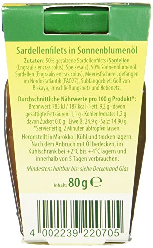 Feinkost Dittmann Sardellen in Sonnenblumenöl MSC zertifiziert (1 x 80 g)