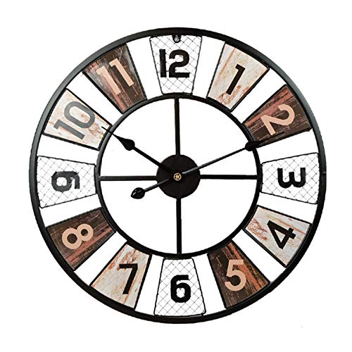 Horloges de jardin extérieures imperméables grand format rétro en fer forgé ajouré
