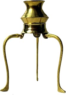 Radhna Indian Traditional Brass Lota for Puja Kalash Lota for Jalabhishek Set of Shivling Decorative Stand (Size:- 9 x 9 x 12.5 cm) | Puja Item Fastest Delivery by RADHNA Enterprises