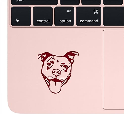 Miniatura 4 de Pitbull - Plantilla de cara 1 (borgoña) (juego de 2) calcomanías de vinilo impermeables de alta calidad para laptop, accesorio de teléfono, casco,