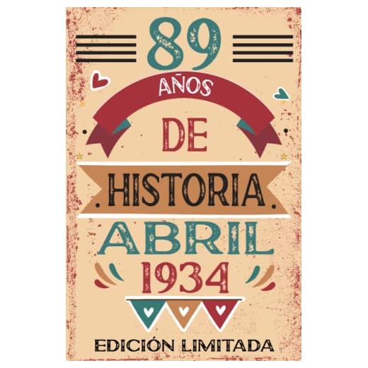 89 Años De Historia Abril 1934: Libro de visitas, cuaderno, 110 páginas de felicitaciones, idea de regalo, regalo Para la esposa, novia, mujer, La madre
