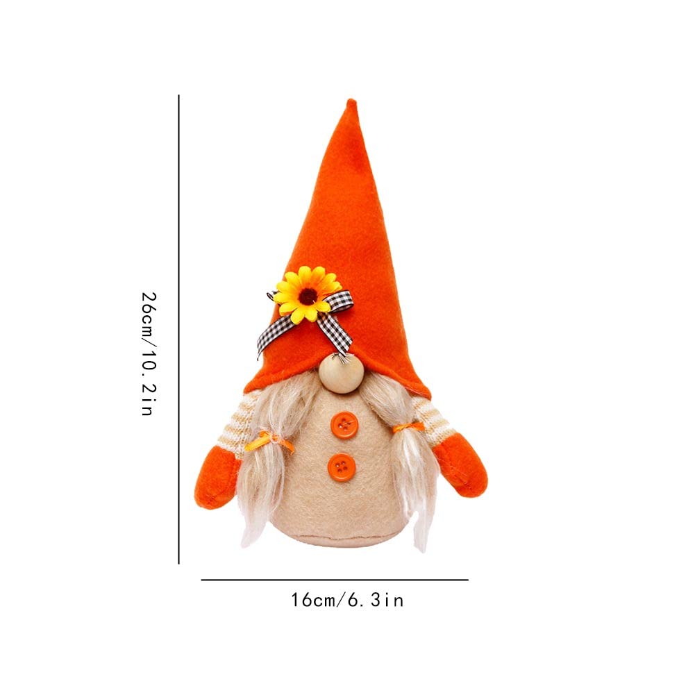 2 Stück Herbst Wichtel Mit LED Licht - Plüsch Figuren Mit Ahornblatt & Sonnenblumen