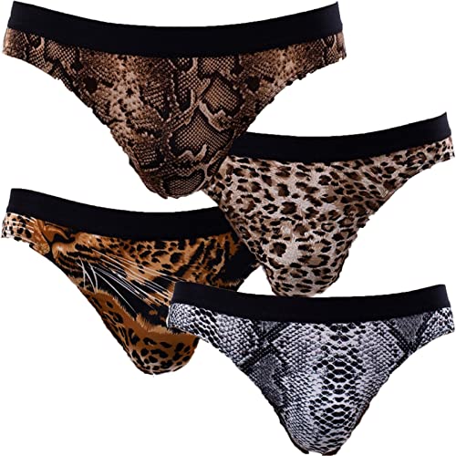 Men's Underwear Printed Leopard Snake Sexy Low-rise Briefs