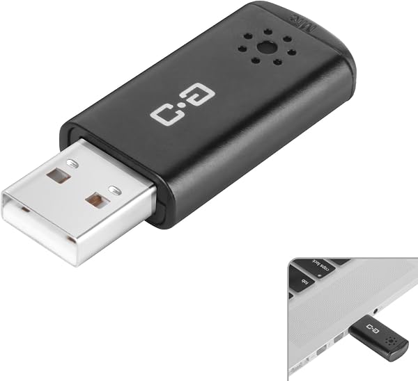 DUNGZDUZ USB Microphone for Laptop and Desktopノートパソコン・デスクトップ用USBマイク、クリアな通話のための高感度、プラグアンドプレイ、高ゲイン、コードレスミニサイズポータブル、仕事や学習に最適 - 1