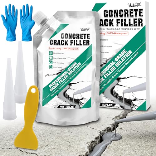 Concrete Crack Filler 500g Self Leveling Cement Crack Sealer - High Elasticity Waterproof & Quick Drying Concrete Repair Sealant for Asphalt Mortar Driveway Walkway Joint Indoor/Outdoor Use