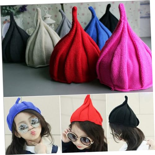 Homoyoyo Pointy Knitted Beanie for Stylish Red Wine Hat for Boys Comfortable Elastic Winter Headwear for Cold Weather Fashion2