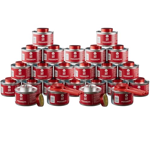 Image of GasOne 2+ Hour Chafing Fuel - Food Warmer for Chafing Dish Buffet Set - Liquid Safe Fuel with Wick & Lid Opener for Chafing Dish (Pack of 24)