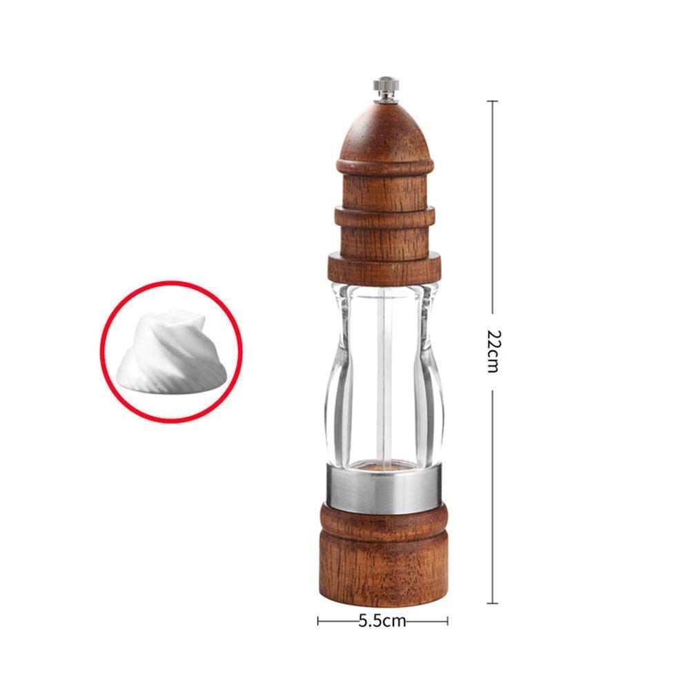 Set macina sale e pepe Sweet 10, saliera e pepiera in legno con finestra visibile in acrilico, nucleo in ceramica, confezione da