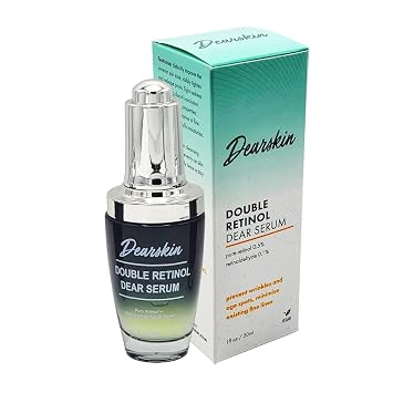 Retinol Serum Double Retinol Dear Serum by Dearskin Retinaldehide 0.1% plus Pure Retinol 0.5% Anti-Aging Powerful Anti-Wrinkle Repair Regenerating Serum