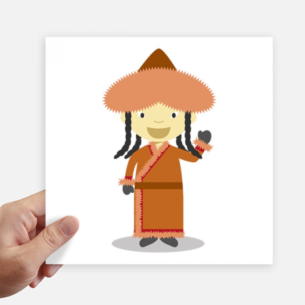 Sticker carré Sourire Mongolie pour masquer les rayures de PC et de valise 4Pcs