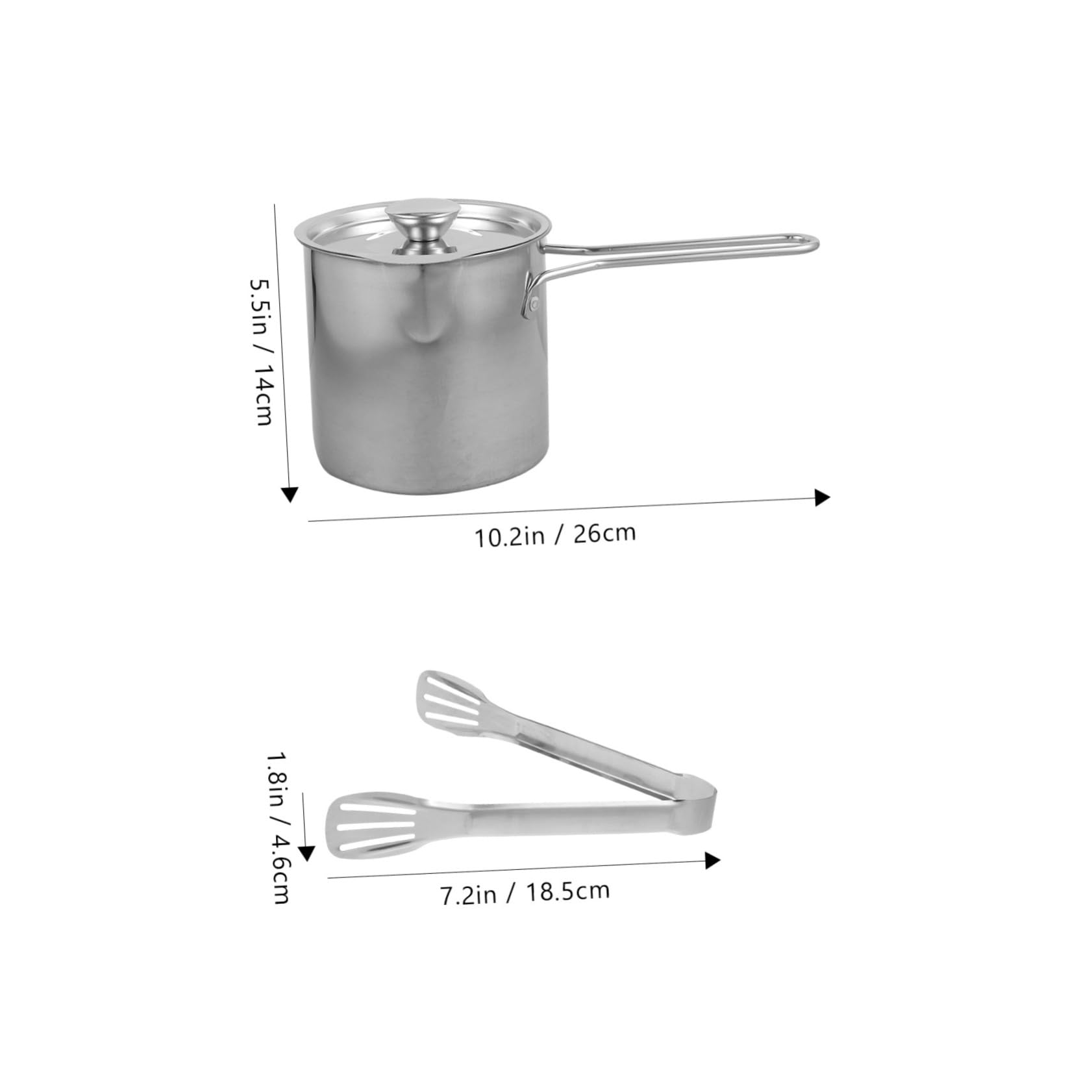 TEHAUX Deep Fryer Pot Stainless Steel Frying Pot Tong Heat-resistant Handle Easy to Clean Suitable for Home Kitchen Hotel Restaurant