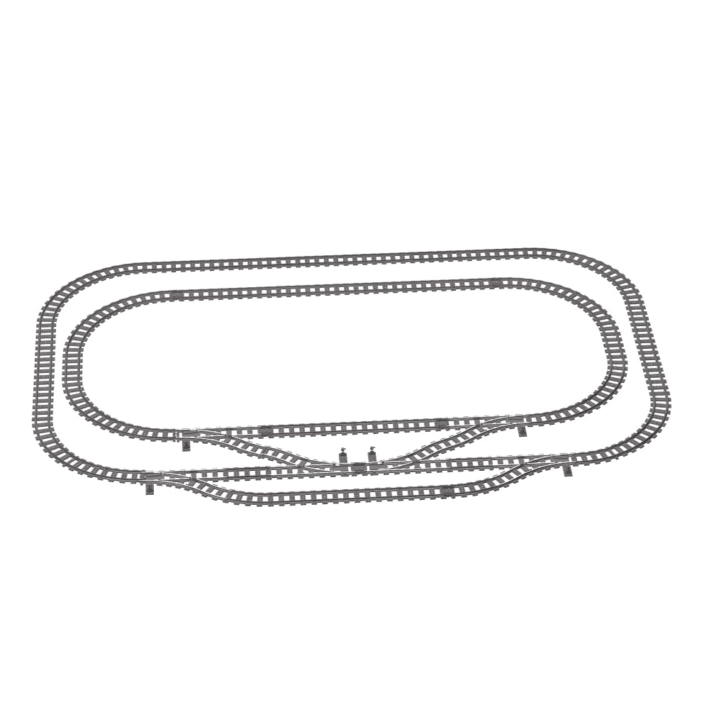 Lonestar Klemmbausteine Schienenkreis XL, City Schienen Set, kompatibel mit Klemmbausteinen, großes Eisenbahn Erweiterungspaket, Robustes Schienenset für kreative Landschaftsprojekte | Kompatibel mit Klemmbausteinen, Großes Eisenbahn Erweiterungspaket, Fü